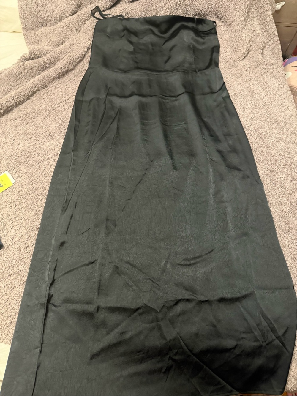 Black Satin Midi Dress XL a new day